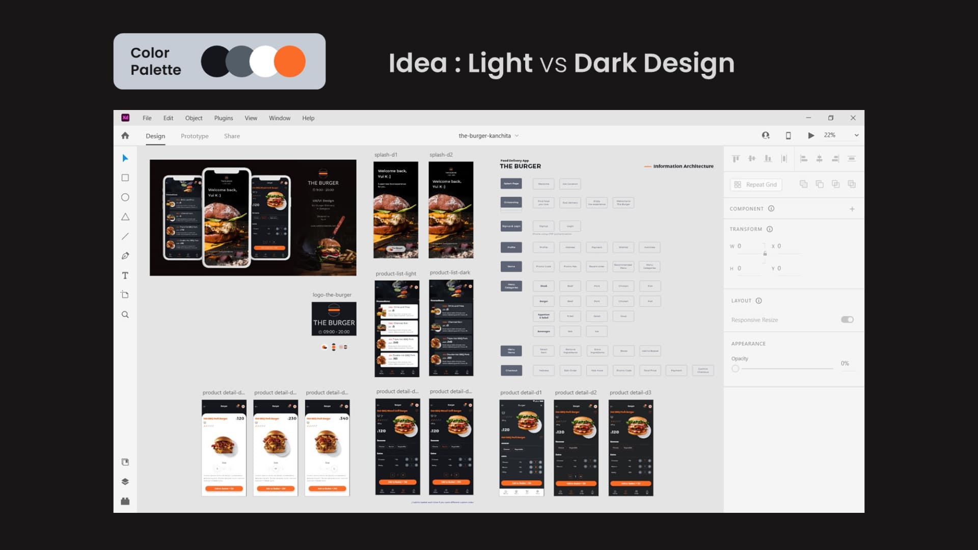 Portfolio App UI The Burger – Food App UI Concept Design by Kanchita Varitthinanon 03